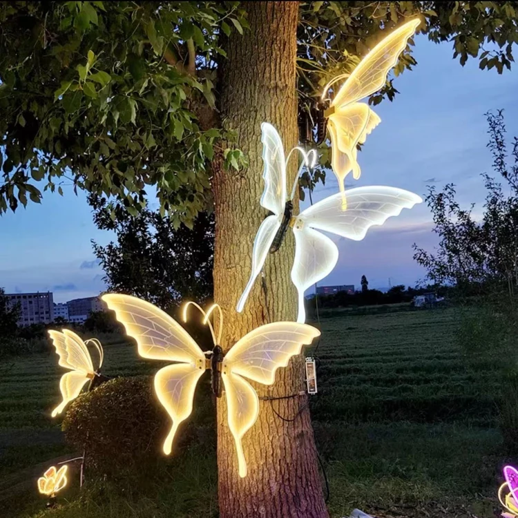 

IP65 DC12V Modern Design Garden Landscape Light 40CM Outdoor LED Decoration Butterfly Lights Acrylic Material Landscape Lamp