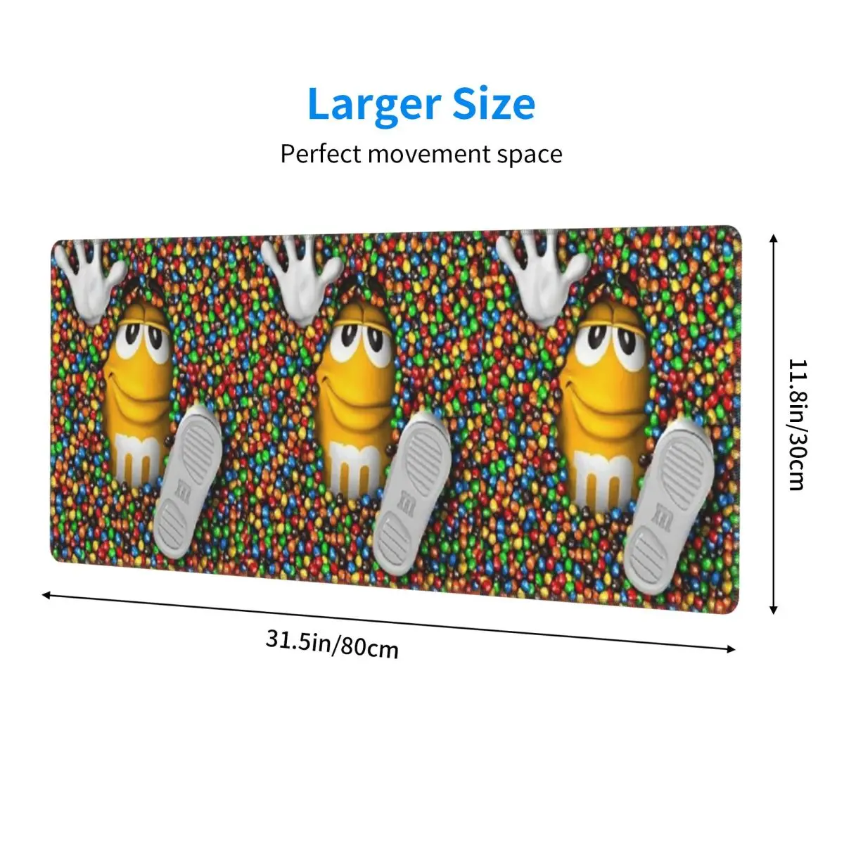 Large Mouse Pad MM Chocolate Candy Cartoon Gamer PC Laptop Mats Keyboard Carpet Computer Gaming Office Accessories Desk Mat