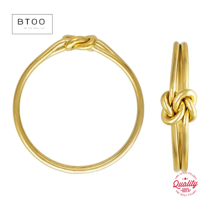 

14K Gold Filled Double Love Knot Ring Boho Minimalist Knuckle Ring for Women Gold Accessories Jewelry Anillos
