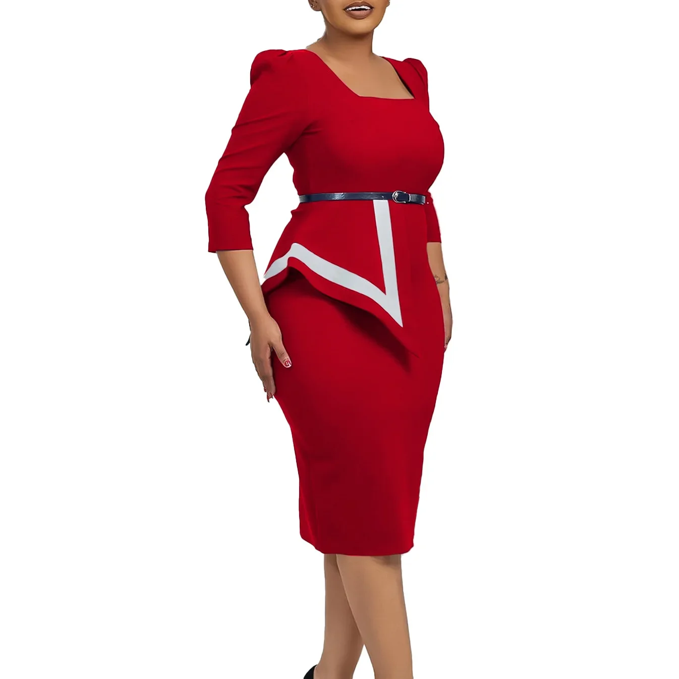 Customized Spring African Dresses for Women Elegant African 3/4 Sleeve  Polyester Square Collar Party Evening Bodycon Dress Afric - AliExpress  200000532