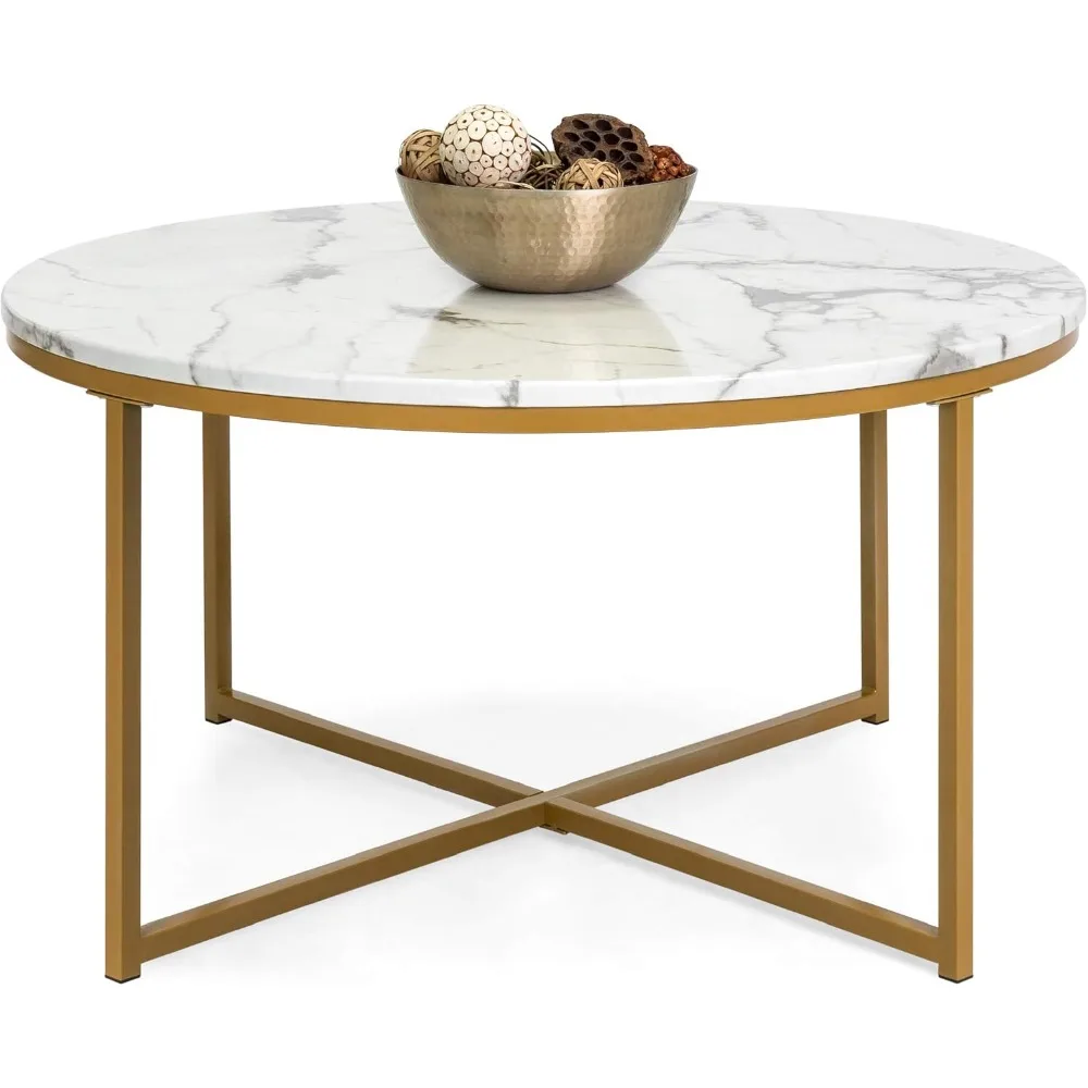 

Best Choice Products 36in Faux Marble Accent Table, Modern End Table, Large Coffee Table Home Decor for Living Room, Dining Room
