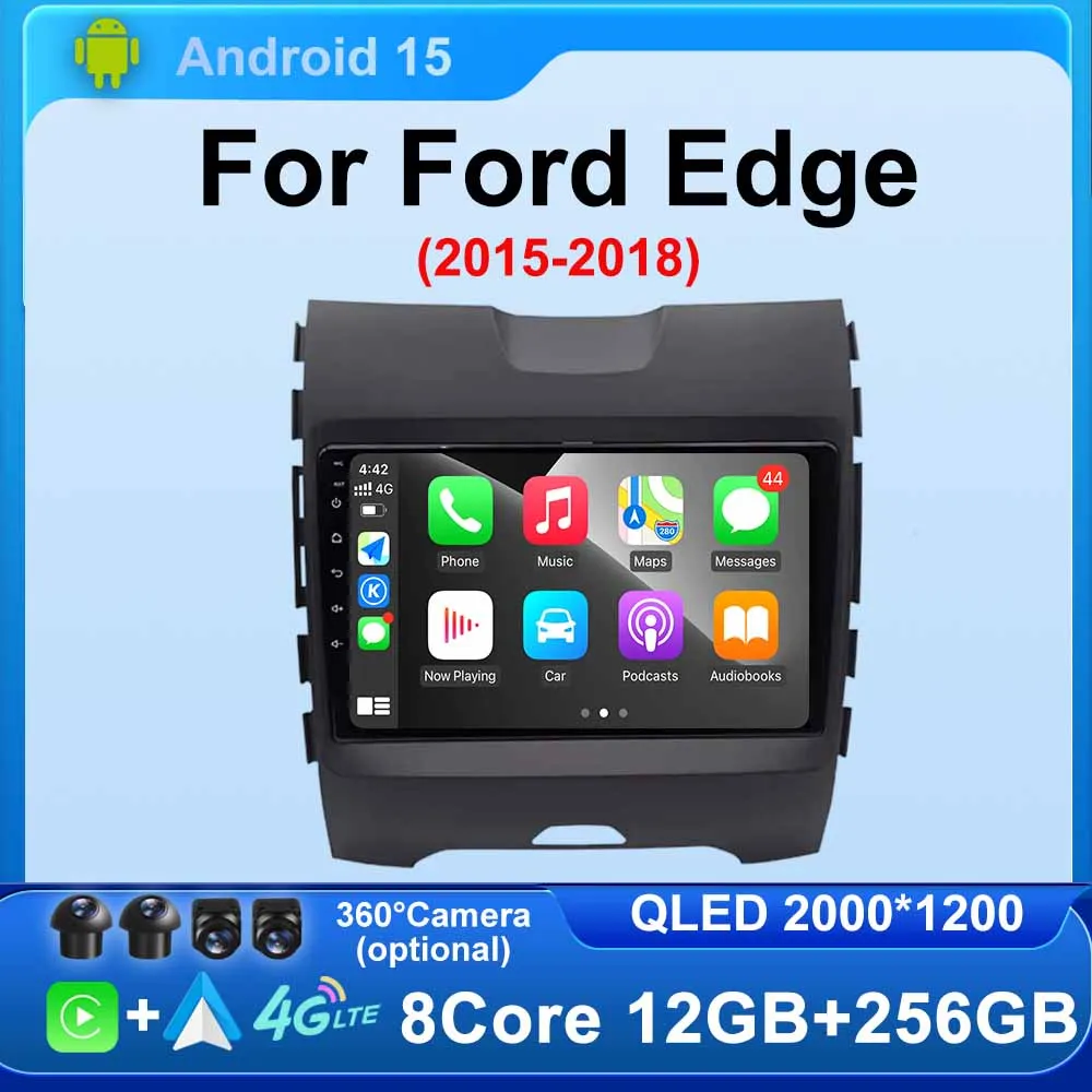 

Wireless CarPlay for Ford Edge 2015 - 2018 Car Radio Video GPS Navigation Multimedia Player Bluetooth Split Screen DSP Stereo