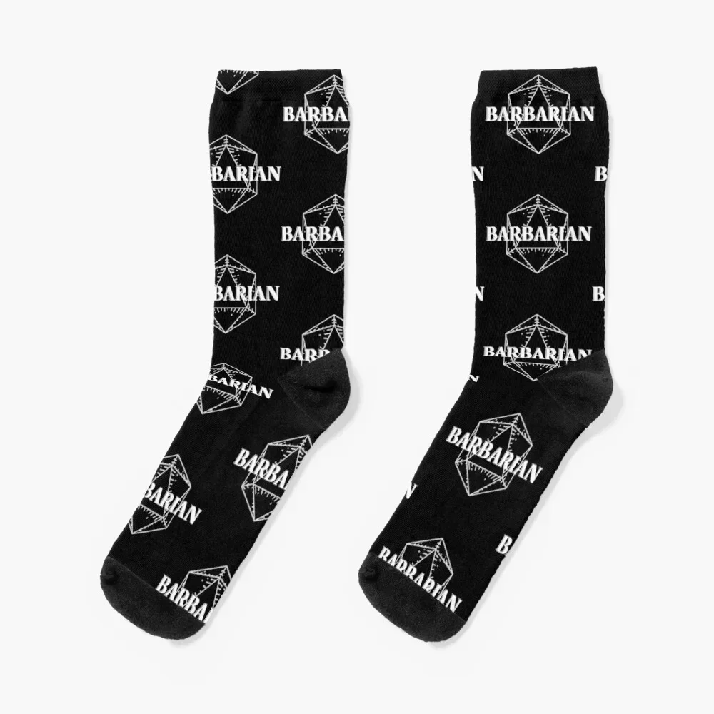 

DnD Barbarian Symbol D20 Print Socks Antiskid soccer football professional running custom Socks Men Women's