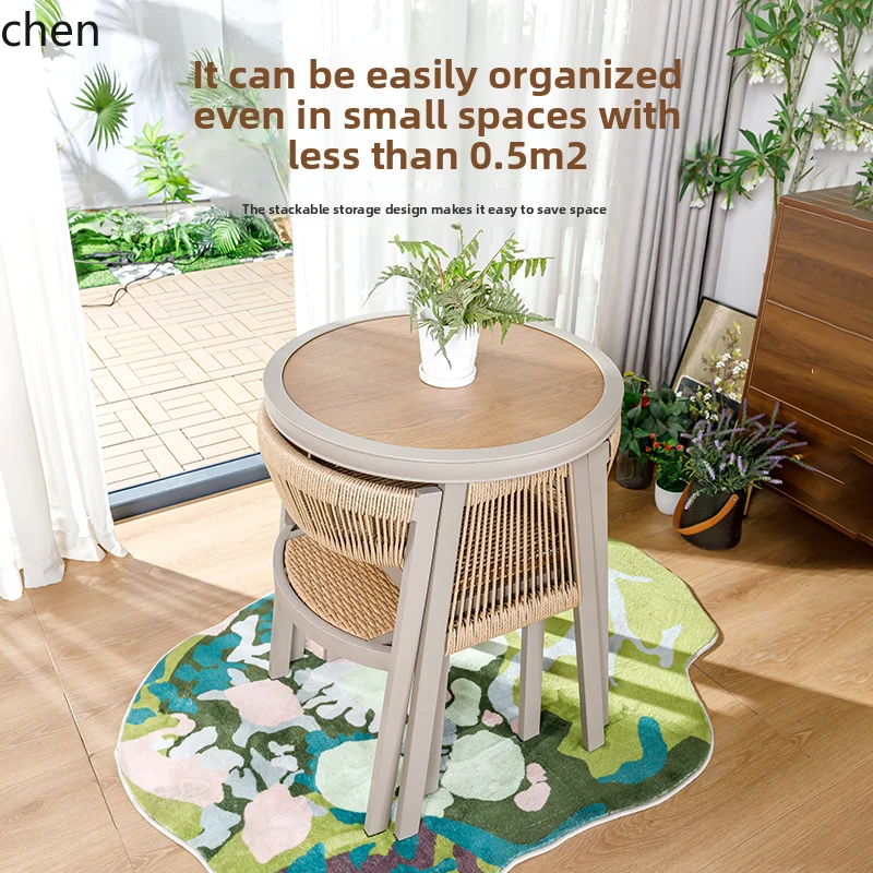 balcony  table and chair three-piece  apartment leisure rattan chair combination reading and drinking tea table and chair