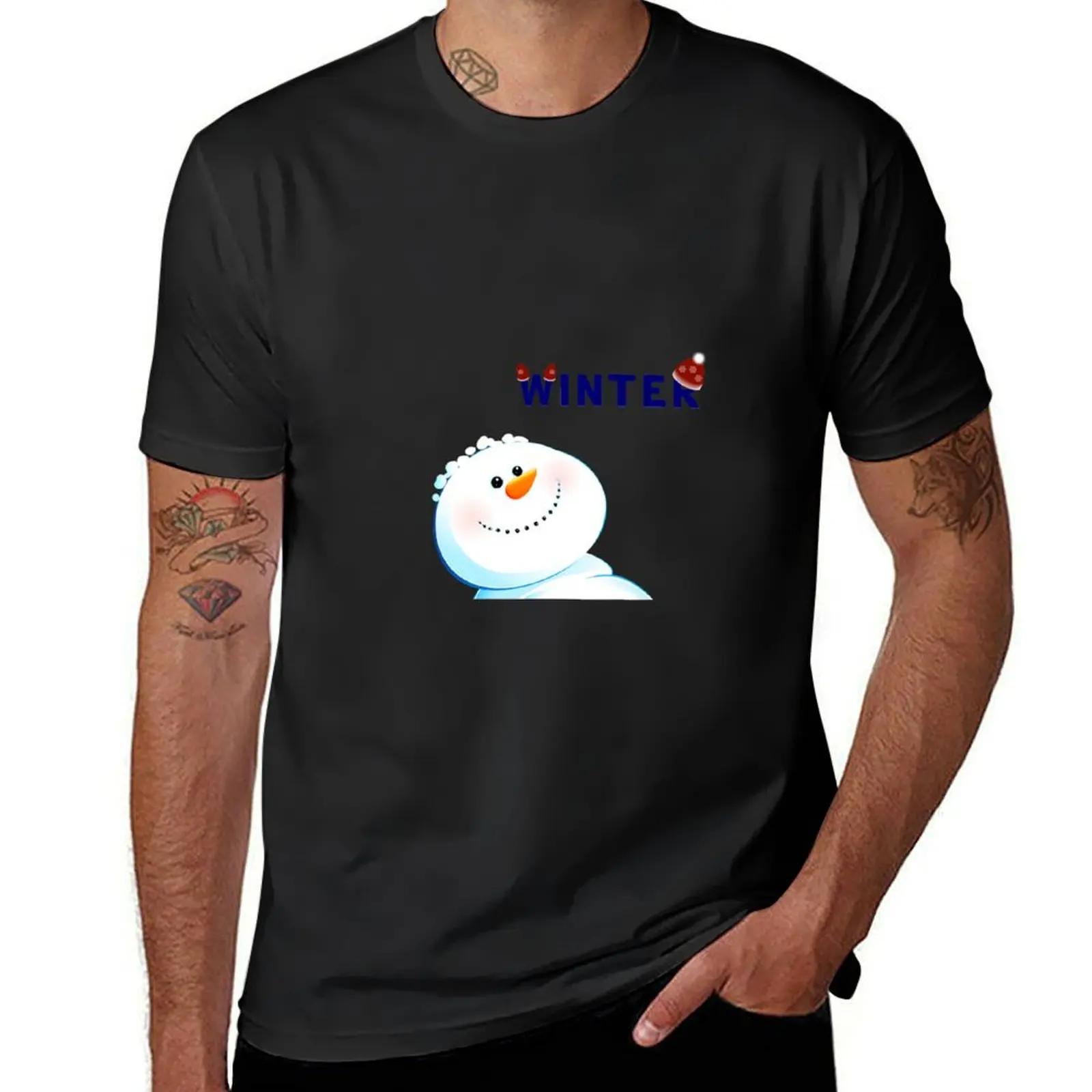 Snow-winter T-Shirt plain sweat tees mens t shirt