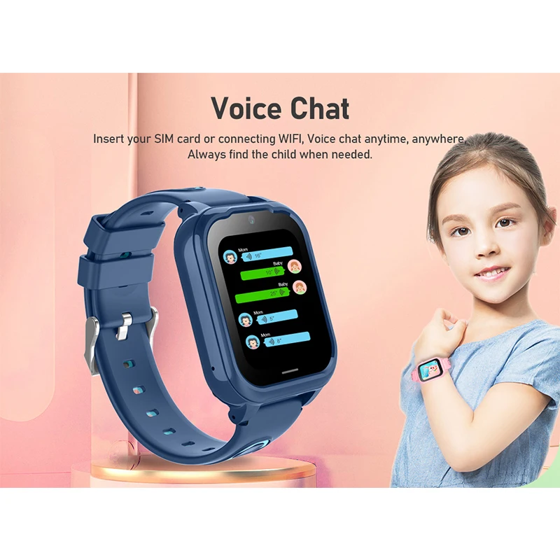 ساعة Getfitsoo Kid الذكية 4G SOS مكالمة فيديو GPS WiFi Tracker ساعة ذكية للأطفال Android8.1 WhatsApp مقاومة للماء ساعة ذكية للأطفال