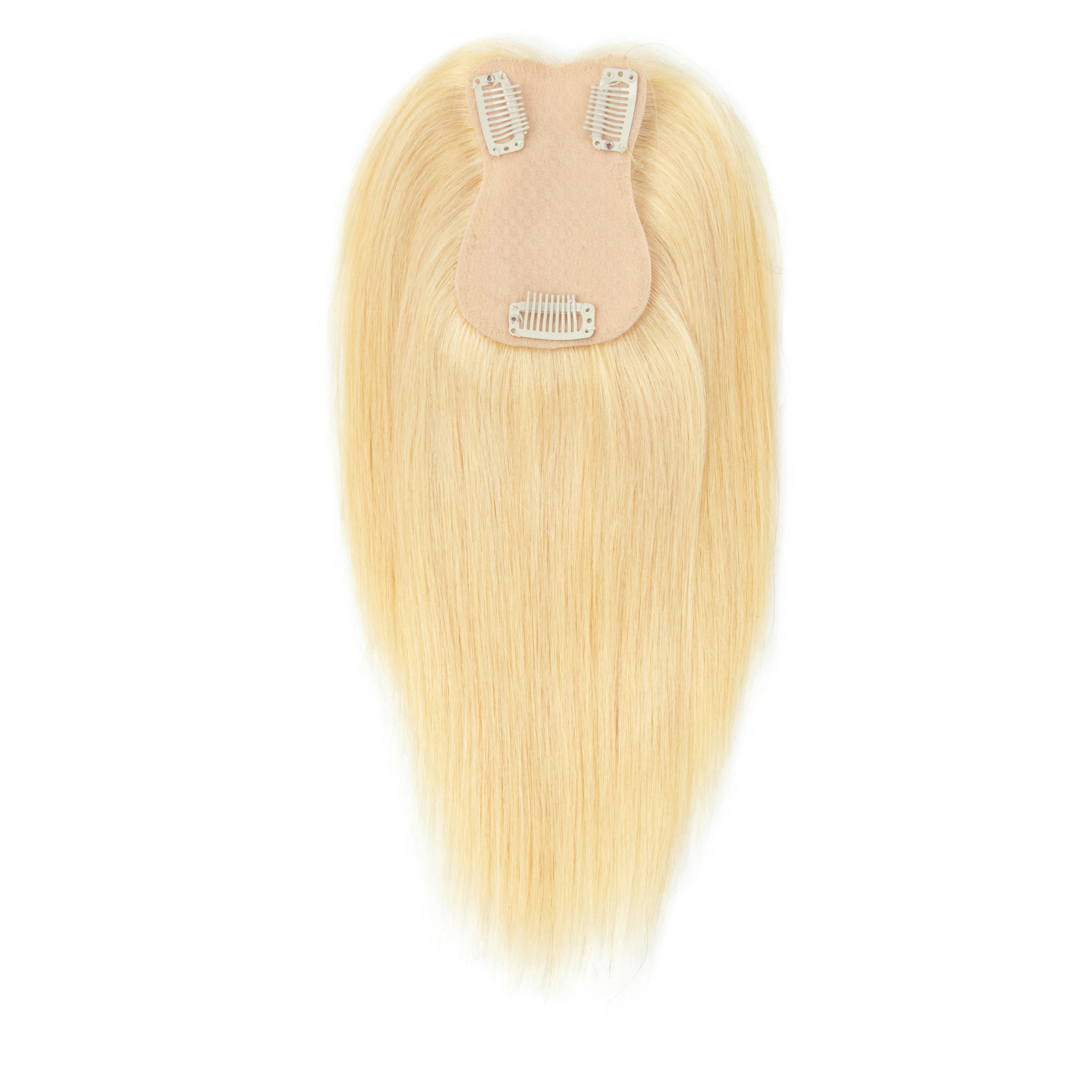 Machine-Remy Human Hair Topper with Clips Natural Looking 10
