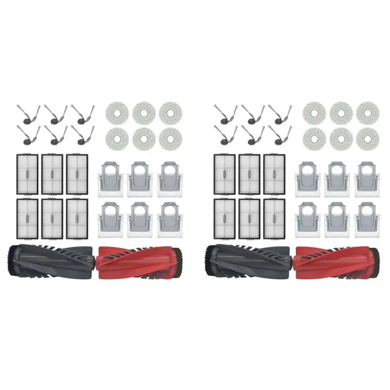 WORTHOWN-2 Set For Roborock Saros 10R / G20S Ultra Main Side Brush Hepa Filter Mop Cloth Dust Bag Robot Vacuum Cleaner Spare