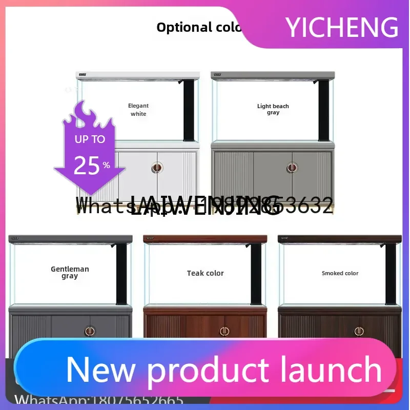 

fish tank aquarium large bottom filter entrance 2024 new light luxury household partition floor