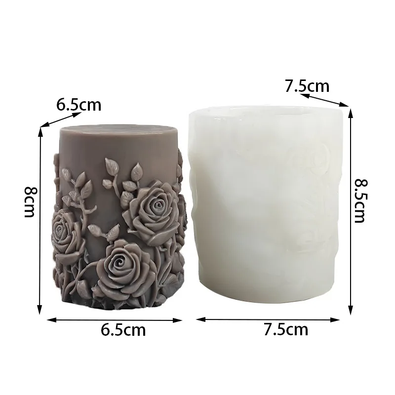 Moldes de silicona con diseño floral vibrante para entusiastas creativos, exquisita artesanía, adecuados para velas, yeso de resina