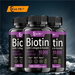 Biotin Collagen Keratin Supplement for Hair Skin Nail NonGMO 120 Capsules