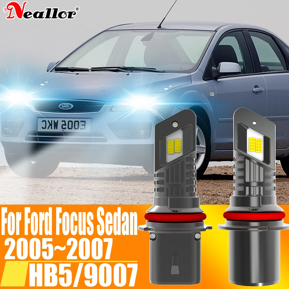 

2x HB5 9007 Led Headlight Canbus No Error Car Bulb High Power White Fog Light Diode Lamp 12v 55w For Ford Focus Sedan 2005~2007