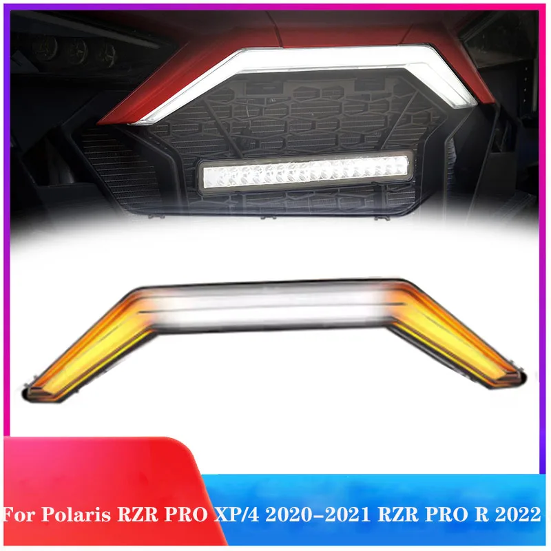 Luz Delantera LED para Polaris RZR PRO XP Ultimate Sport Premium XP 4 Sport 2021, Luz de Señal de Giro, IP67, Luz de Conducción Central
