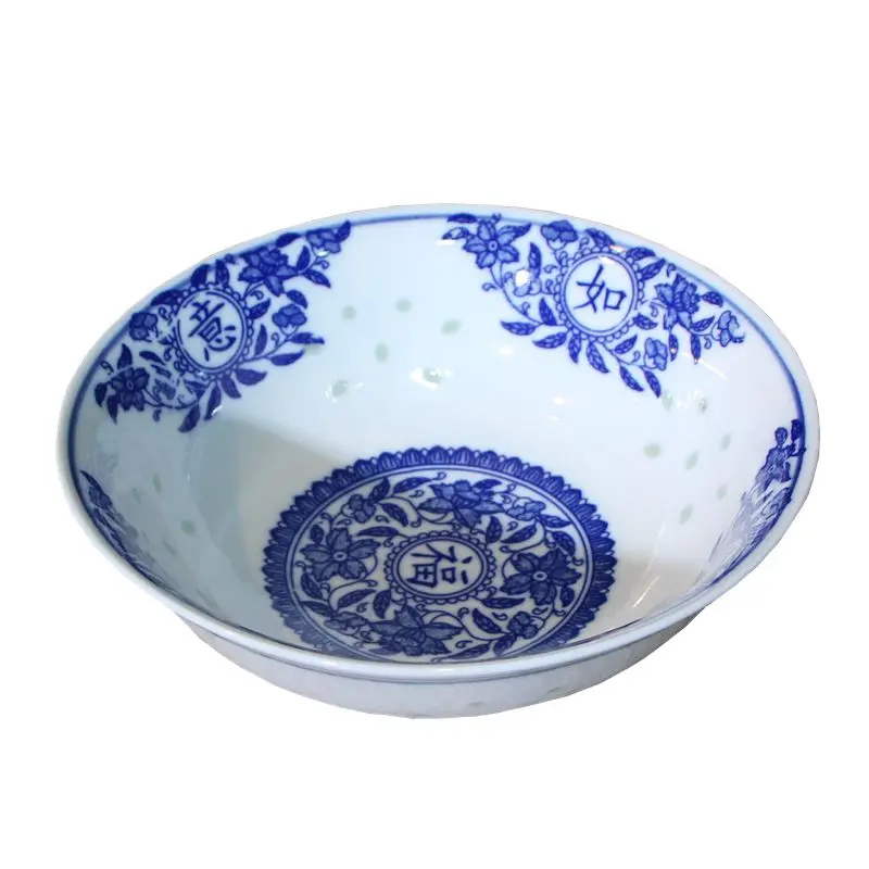 6 Inch Chinese Blue and White Porcelain Ramen Bowl Jingdezhen Ceramic Rice Bowls Vintage Noodle Bowl Tableware Fruit Salad Bowls