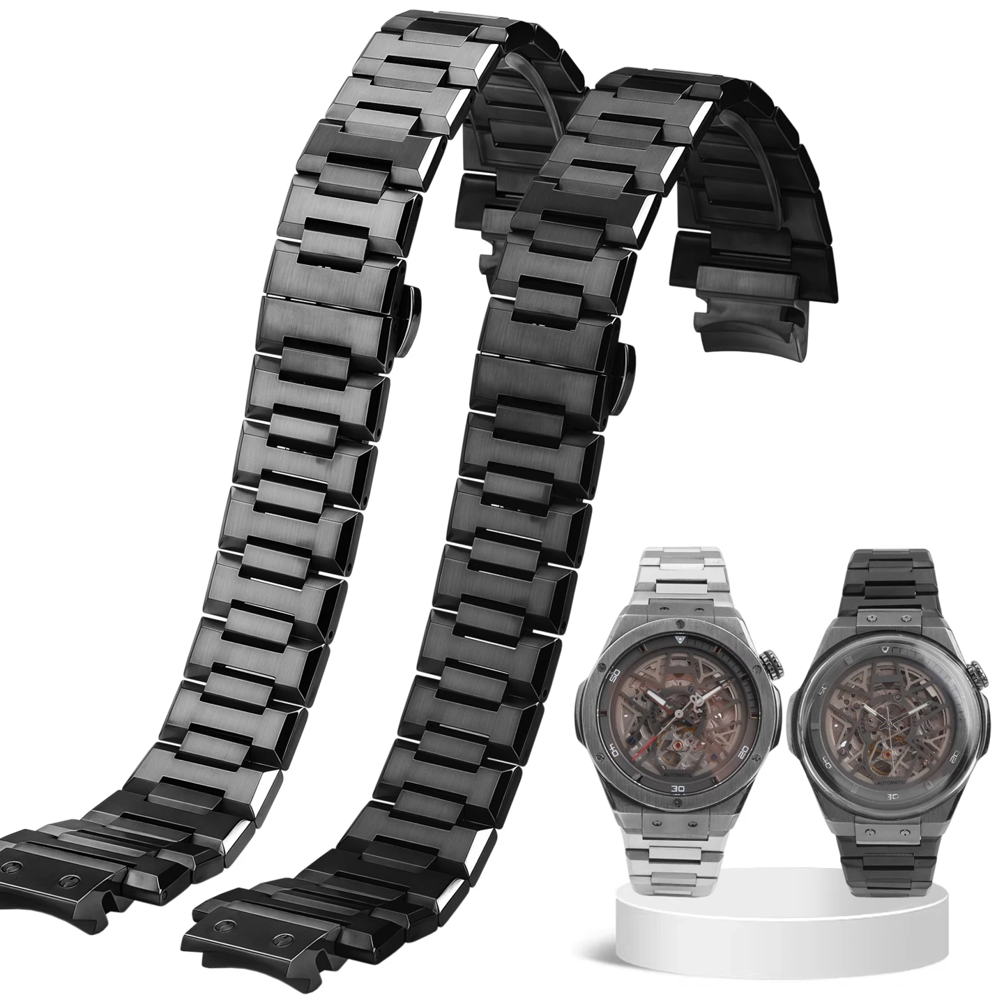 Stainless Steel Replacement Watch Band Accessories for Rarone Twin Star Series Models 8840129, 8840149, 8840139, and 8840239