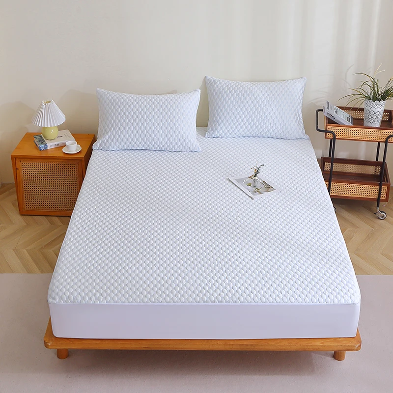 90*200/120*200/150*200/180*200cm bamboo fiber cooling feeling Mattress Pad Protector cover mattress topper with 30cm bed skirt