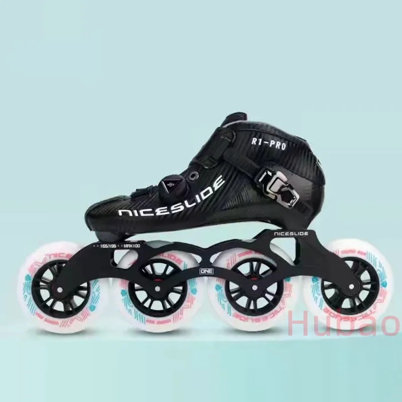 Niceslide Carbon Fiber Speed Inline Skate  Adult Teens Professional Competition Shoes Roller Skates