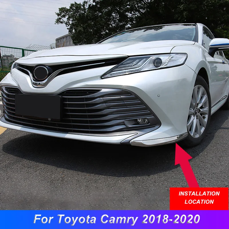 For Toyota Camry 2018-2020 Exterior Styling Accessories Car Bumper Front Lip Corner Cover Trim Protection Strips