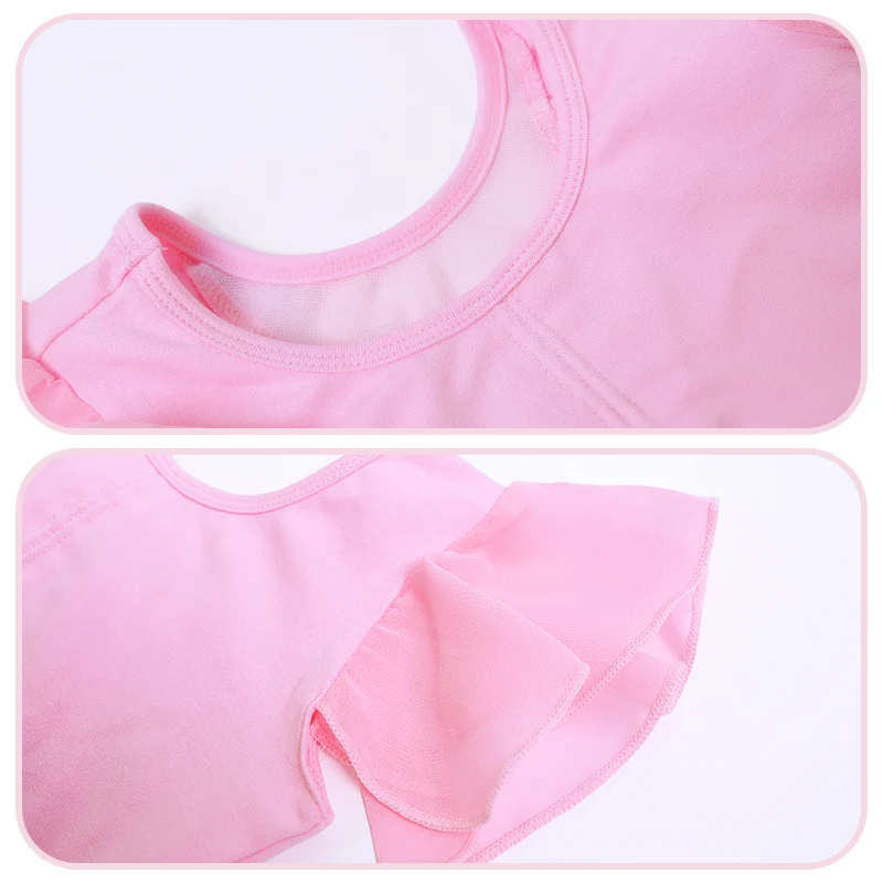 Girls Kids Ballet Leotards Pink Blue Bodysuit Gymnastics Leotards Toddler Dance Dress Soft Dance wear Suit with Chiffon Skirts