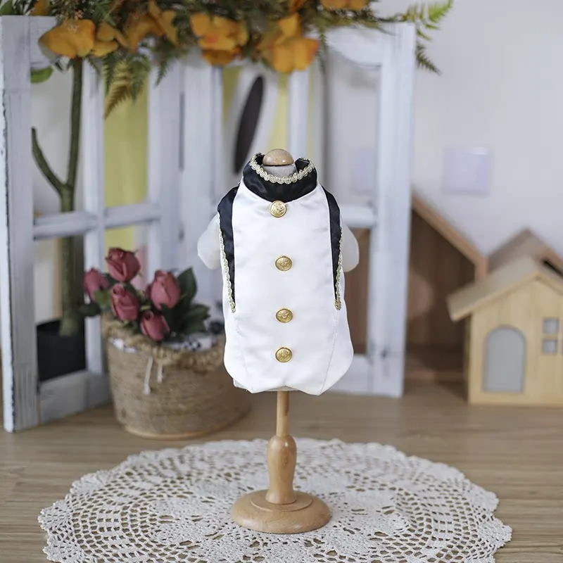 Customized Handsome Color Blocking Cat And Dog Royal Clothing Teddy Bear Pomeranian Malzis Suit - Unique Pet Fashion Accessory