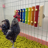 Bird Chicken Xylophone Toy Wooden Suspensible Bird Cage Accessories Musical Toy for Chicken Bird Parrot Macaw Hens Henhouse