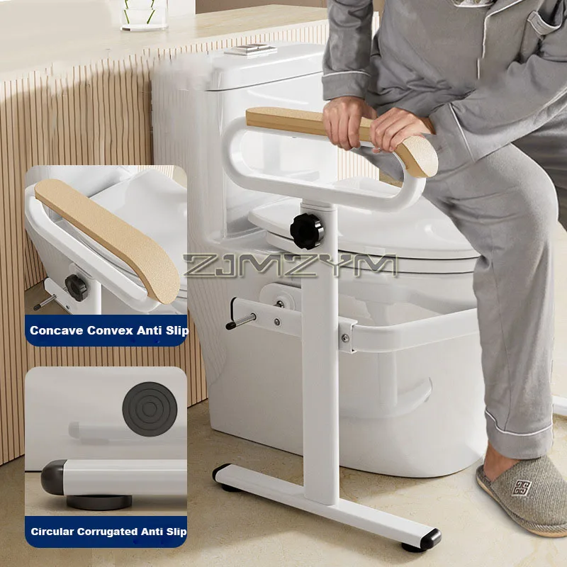 قضبان إمساك مضادة للانزلاق لدرابزين الأمان تدعم دعامة ذراع المرحاض ومسند ذراع غير مثقوب ومساعدة الوقوف