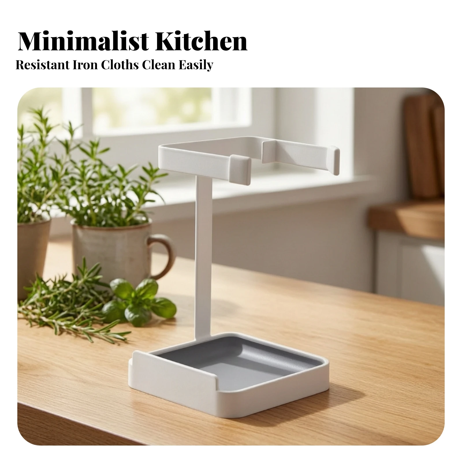 Lid and Utensil Rack Space-Saving Pot Lid Stand with Moisture-Catch Tray Multifunctional Pot Cover Organizer Compact