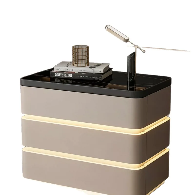 The widened nightstand is large, simple, modern, and high-end in a high-end style, measuring 70cm