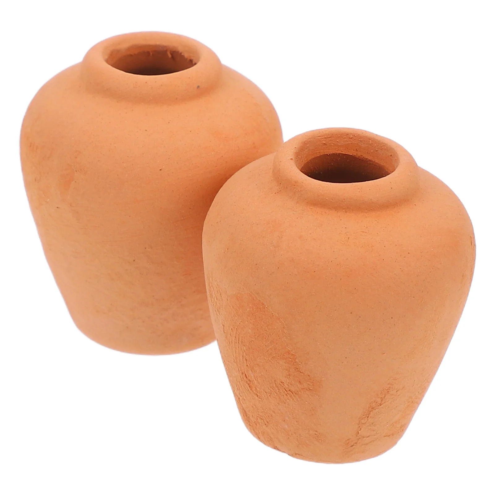 2 PCS Mini Terracotta Basin Clay Flower Favor Pot Pots House Pocket Gardening Decoration