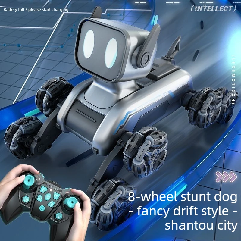 

Eight wheeled stunt mechanical dog, intelligent robot dog toy, birthday gift, four-wheel drive off-road remote control car