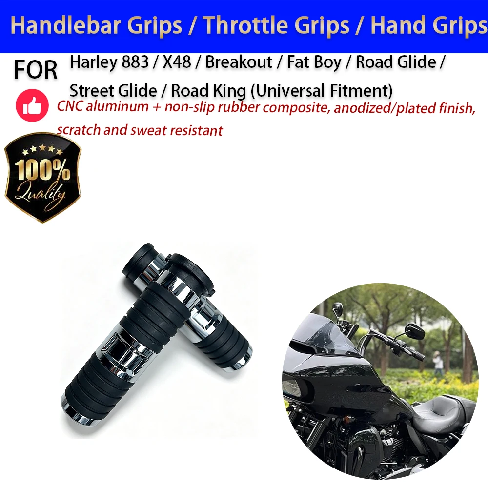 For Harley 883 X48 Breakout Fat Boy Road Glide Street Glide Road King Handlebar Grips 1