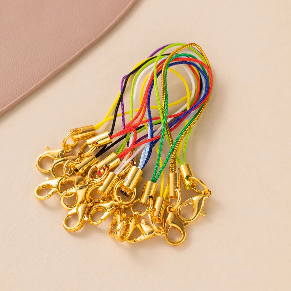 50Pcs Colorful Lobster Clasp Rope Lanyard Strap Cord Charm Keychain For DIY Jewelry Making Phone Rope Toys Pendant Cord Supplies