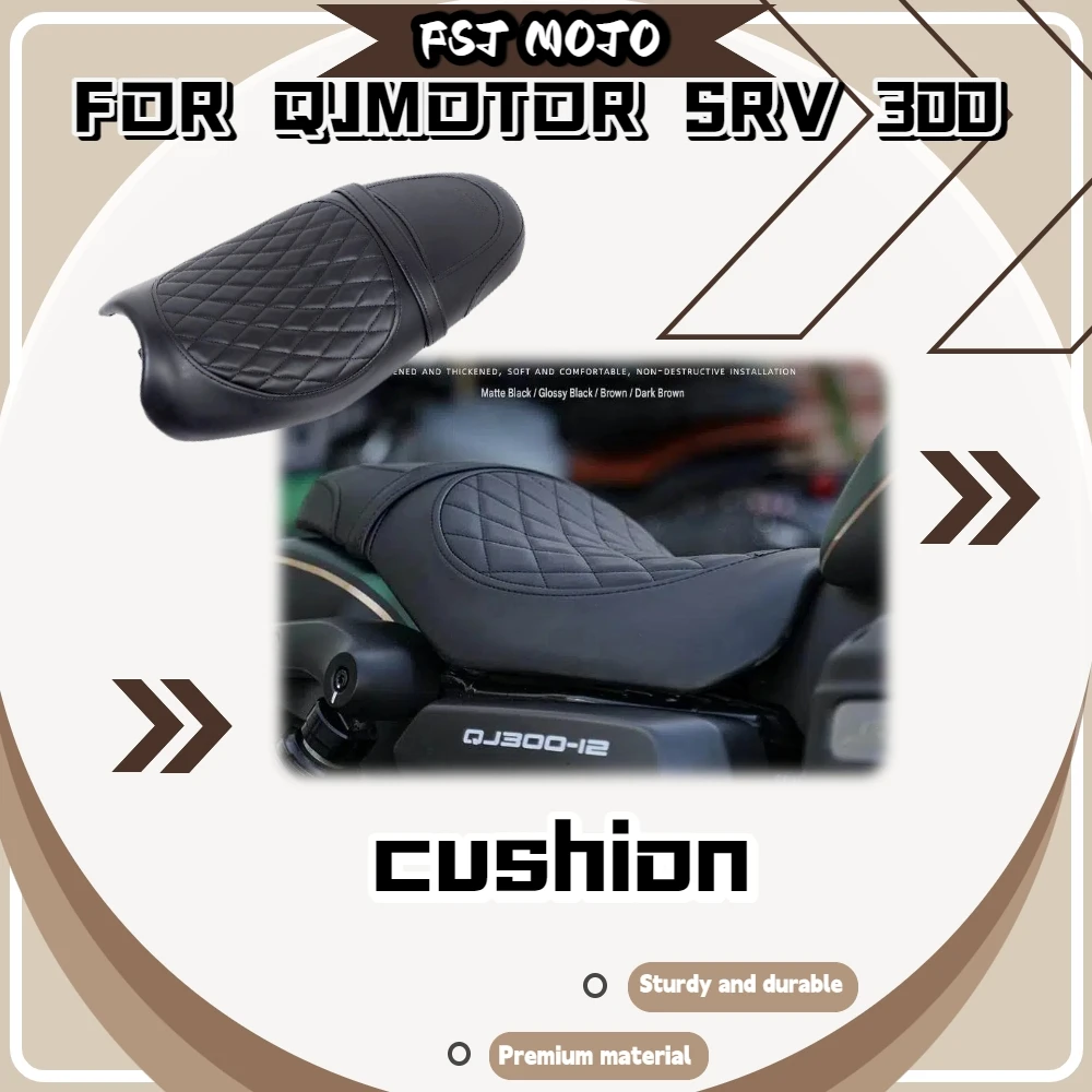 For QJMOTOR SRV300 Longened Passenger Driver Seat Wear Resistant PU Leather Reduce Long Trip Riding Soreness