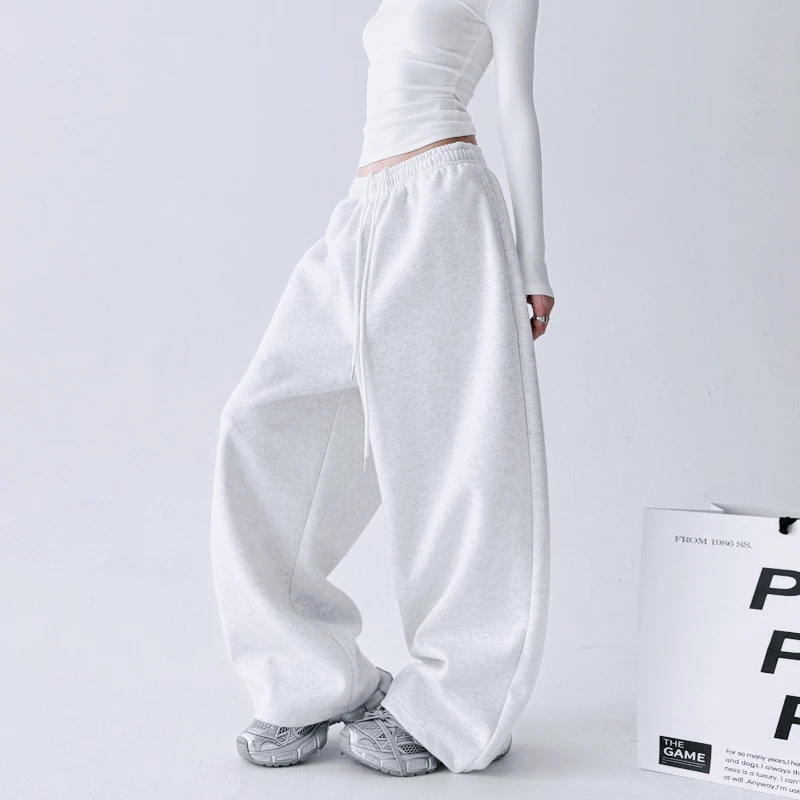 

Женские спортивные штаны в американском стиле, новинка 2024, весна и осень, утягивающие повседневные брюки с высокой талией, прямые брюки для бега, спортивные штаны