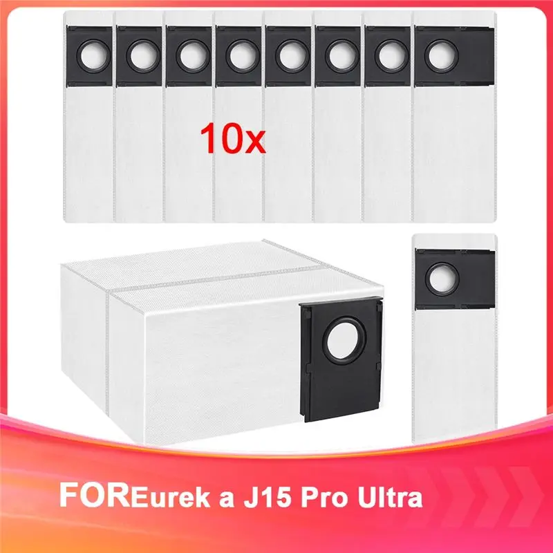 

LLCS-10 пакетов для сбора пыли для робота-пылесоса Eureka J15 Pro Ultra, одноразовый пакет большой емкости 3 л, сменный пакет