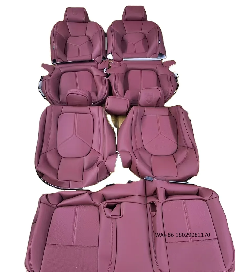 

Custom Red Nappa Leather Full Replacement Car Seat Cover for