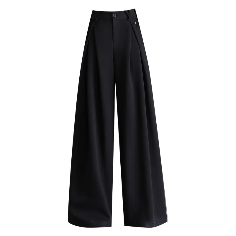 Womne High Waist Wide Leg Pants 2025 Autumn Winter Wool Wide Leg Suit Pants High Waisted Straight Leg Floor Casual Trousers