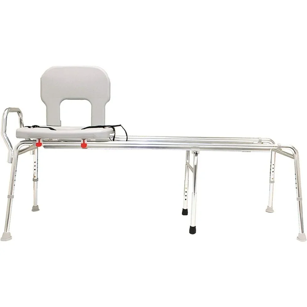 Toilet-to-Tub Sliding Transfer Bench with Cut Out, Height Adjustable, Heavy-Duty Capacity, r innovative safety designs