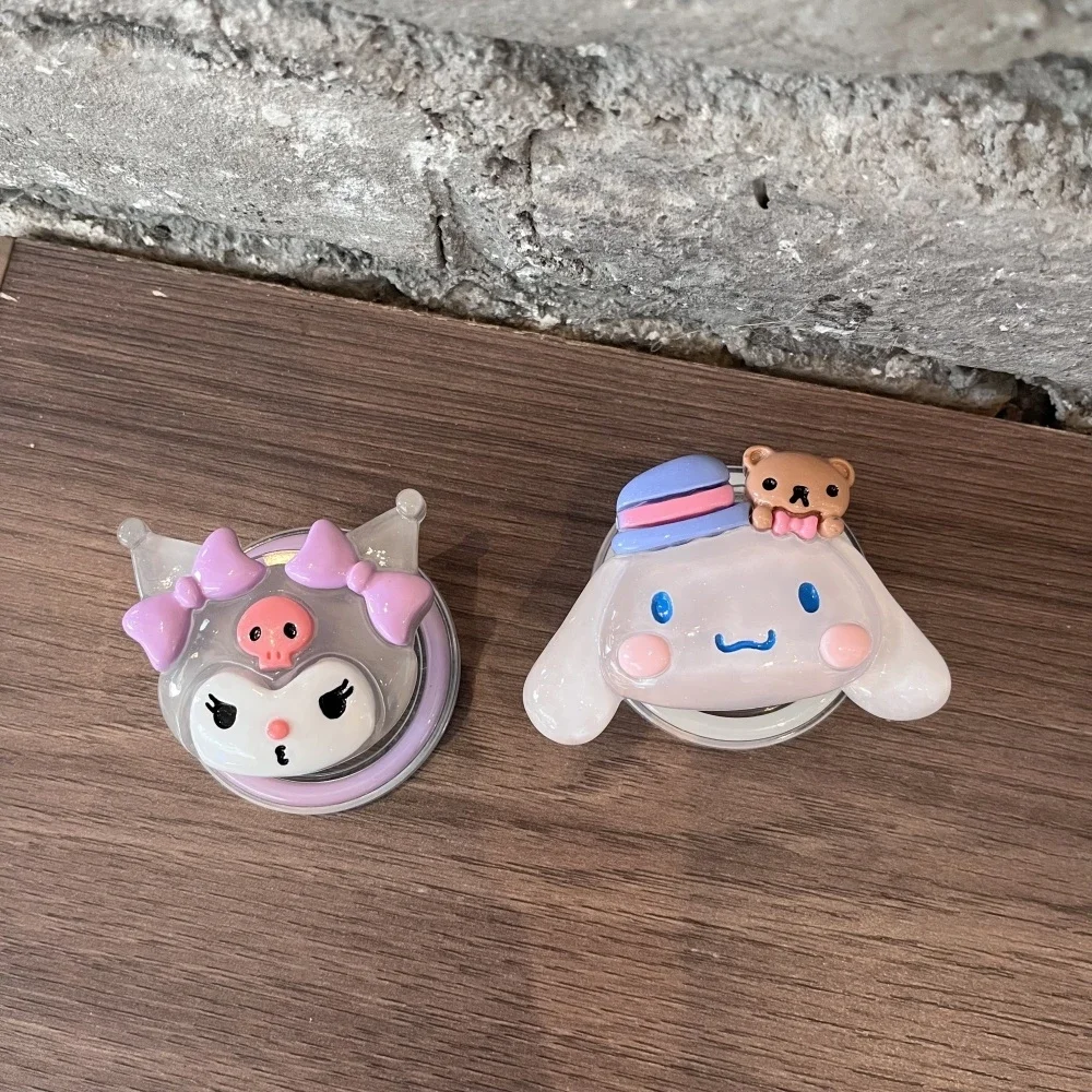 Luminoso Sanrio Kuromi Melody Pochacco Per Magsafe Telefono Magnetico Griptok Supporto Per iPhone Pieghevole Supporto di Ricarica Wireless