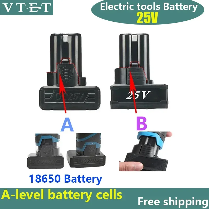 

2024 25V 6800mAh Universal Rechargeable Lithium Battery for Power Tools Electric Screwdriver Electric Drill Li-ion Battery 18650