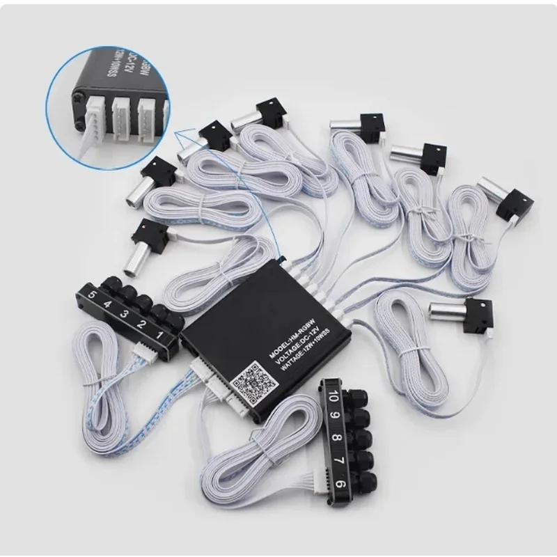 Factory Hot Sales-Color Ambient Light Emitting Diode Optical Fiber Application Voice Control Roof Split Meteor Starry RGBW