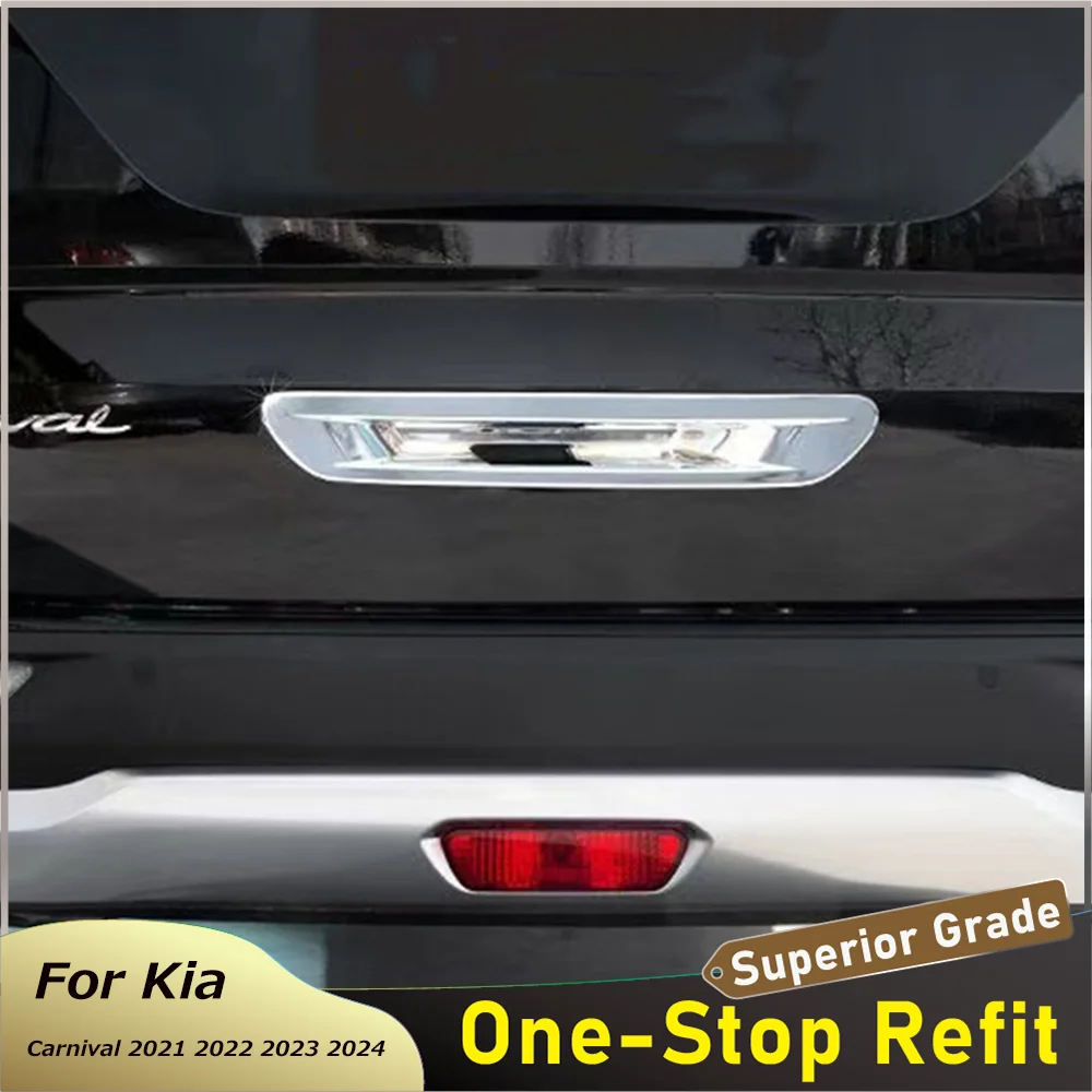 

For Kia Carnival KA4 2021 2022 2023 2024 ABS Chromed Car Rear Box Gate Trunk Boot Back Door Bowl Handle Trims Cover Sticker