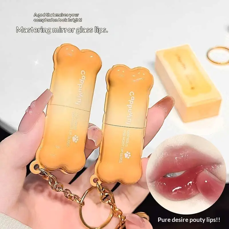 1Pc Cappuvini Waterproof Lip Gloss Moisturizing Plumping Glass Lip Glaze Long-Lasting Mirror Finish Light Effect Lip Cosmetics