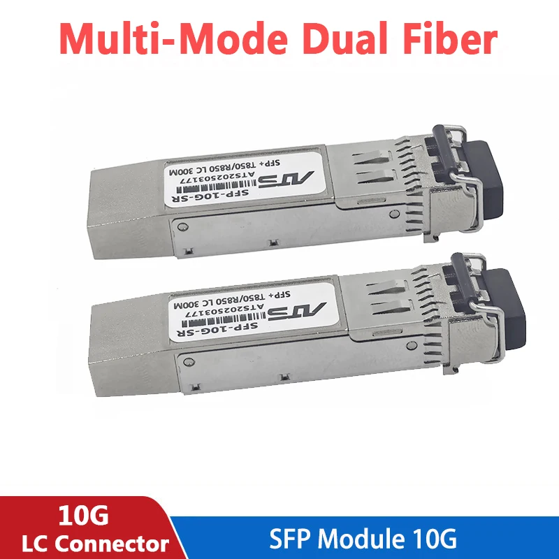 10G SFP+ Module Multi-Mode SR Duplex LC Gigabit 850nm 300m Fiber SFP Transceiver Module Compatible for Cisco/Mikrotik Switch