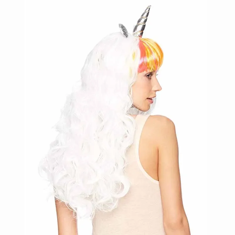 Cosplay Wig Headband Halloween Costumes kid adult Unicorn theme birthday New Year Masquerade dress up Christmas Decoration gift