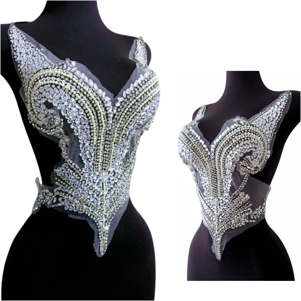 

ALL Handmade Sewing Haut Designers Silver Sew on Wedding Clothes Rhinestones Crystals Patches Emboridery Appliques For Costumes