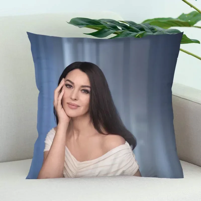 Monica Bellucci Pillow Cover Bedroom Home Office Decorative Pillowcase Square Zipper Pillow Cases