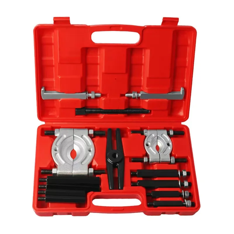 14Pcs Separator Combination Set Bearing Splitter Mechanical Double Disc Puller Chuck Gearbox Outer Bearing Remover Tool With Box