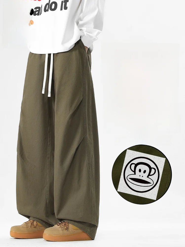 

Мужские повседневные брюки Paul Frank American Style свободного кроя из чистого хлопка, осенние, новые, прямые, длинные, для работы