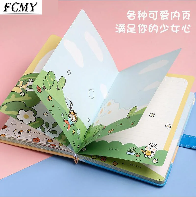 DIY Portable Small Cute Notebook Kawaii Note Books for Mini School Stationery Supply Handbook Painting Recording Magnetic Buckle
